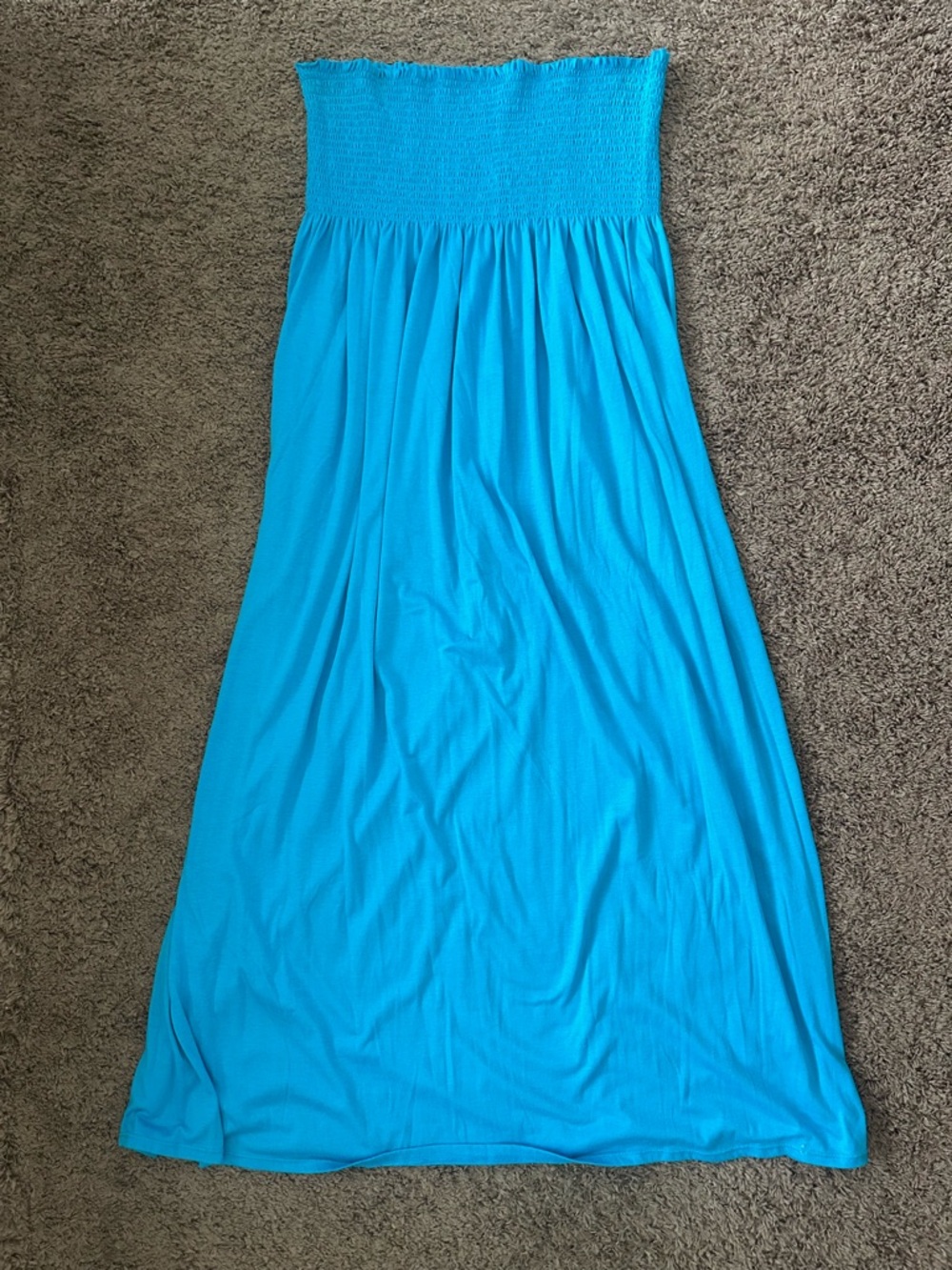 Strapless Maxi Dress in Bright Turquoise